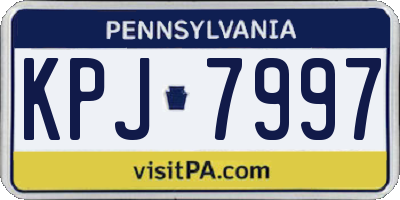 PA license plate KPJ7997