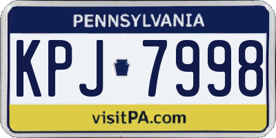 PA license plate KPJ7998
