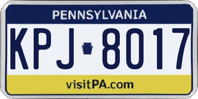 PA license plate KPJ8017
