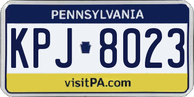 PA license plate KPJ8023