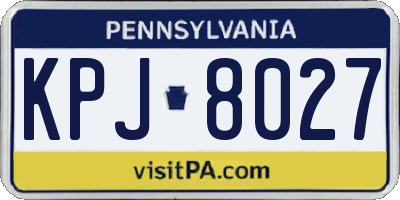 PA license plate KPJ8027