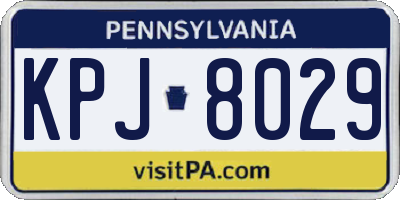 PA license plate KPJ8029