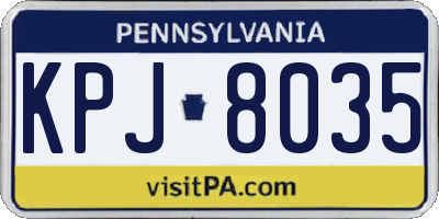 PA license plate KPJ8035
