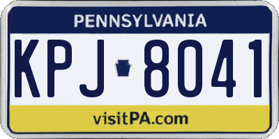 PA license plate KPJ8041