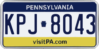 PA license plate KPJ8043