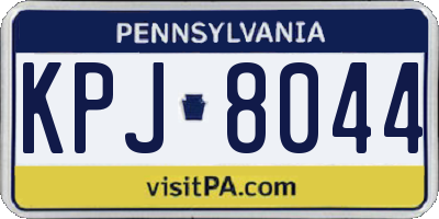 PA license plate KPJ8044