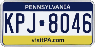PA license plate KPJ8046