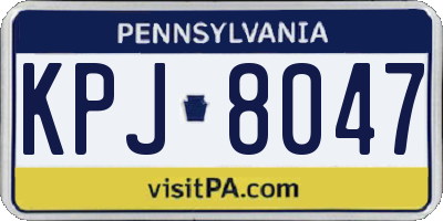 PA license plate KPJ8047