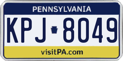 PA license plate KPJ8049