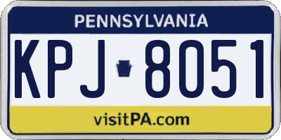 PA license plate KPJ8051