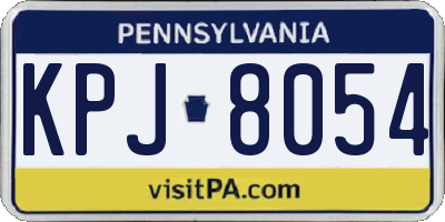 PA license plate KPJ8054