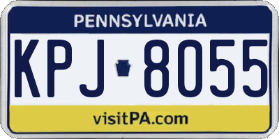 PA license plate KPJ8055