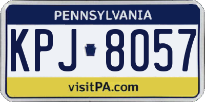 PA license plate KPJ8057