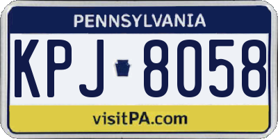 PA license plate KPJ8058