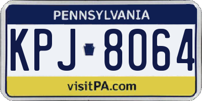 PA license plate KPJ8064