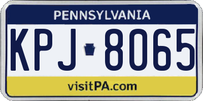 PA license plate KPJ8065