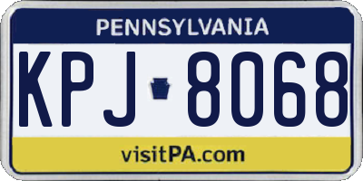 PA license plate KPJ8068