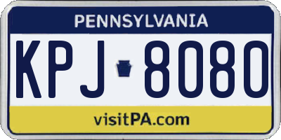 PA license plate KPJ8080