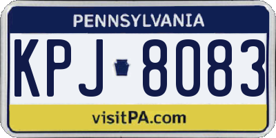 PA license plate KPJ8083