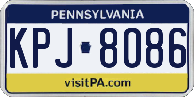 PA license plate KPJ8086