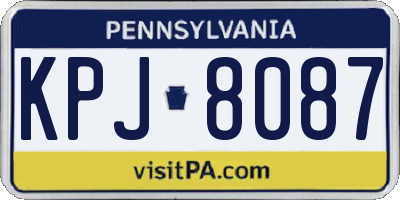PA license plate KPJ8087
