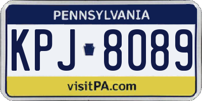 PA license plate KPJ8089