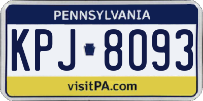 PA license plate KPJ8093