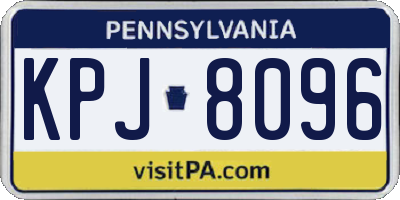 PA license plate KPJ8096