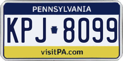 PA license plate KPJ8099