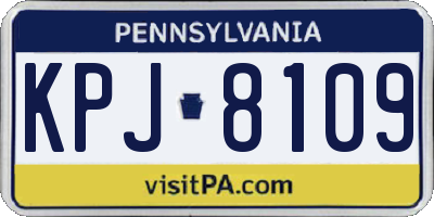 PA license plate KPJ8109