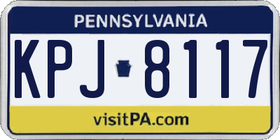 PA license plate KPJ8117