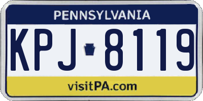 PA license plate KPJ8119