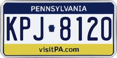 PA license plate KPJ8120