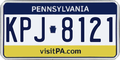 PA license plate KPJ8121