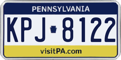PA license plate KPJ8122