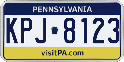 PA license plate KPJ8123