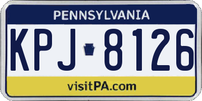 PA license plate KPJ8126