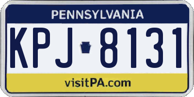 PA license plate KPJ8131