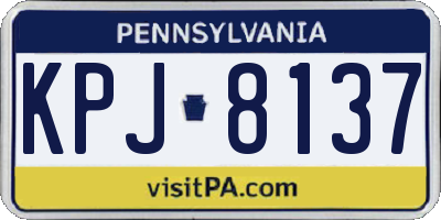 PA license plate KPJ8137
