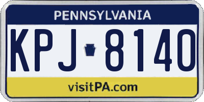 PA license plate KPJ8140