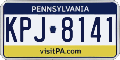 PA license plate KPJ8141