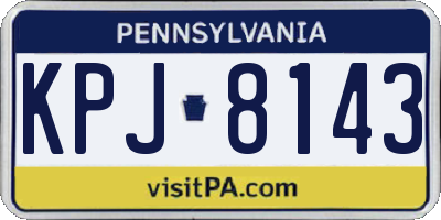 PA license plate KPJ8143