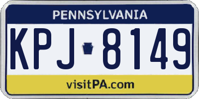 PA license plate KPJ8149