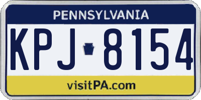 PA license plate KPJ8154