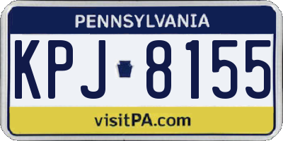 PA license plate KPJ8155