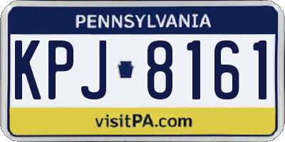 PA license plate KPJ8161