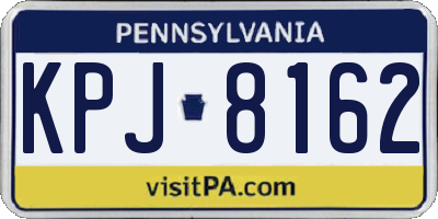 PA license plate KPJ8162