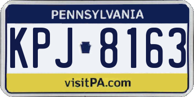 PA license plate KPJ8163