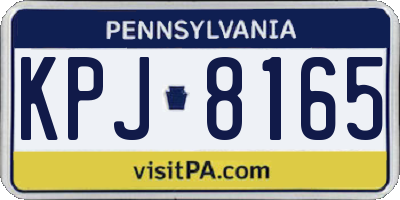 PA license plate KPJ8165