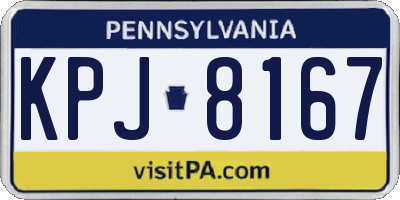 PA license plate KPJ8167